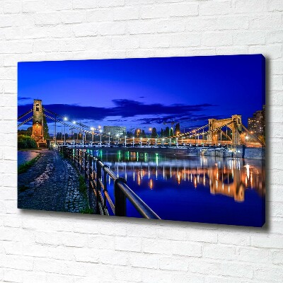 Fotocuadro en lienzo de alta calidad horizontal Breslavia de noche