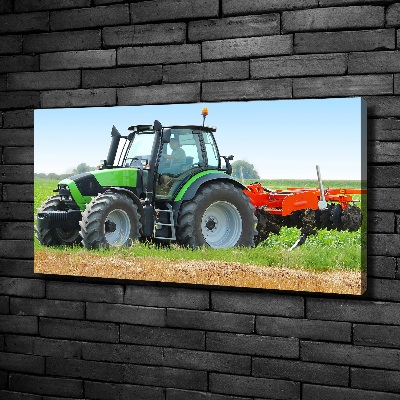 Cuadro canvas con impresión uv duradera horizontal Tractor en el campo