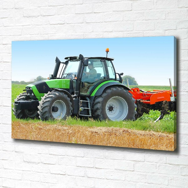 Cuadro canvas con impresión uv duradera horizontal Tractor en el campo