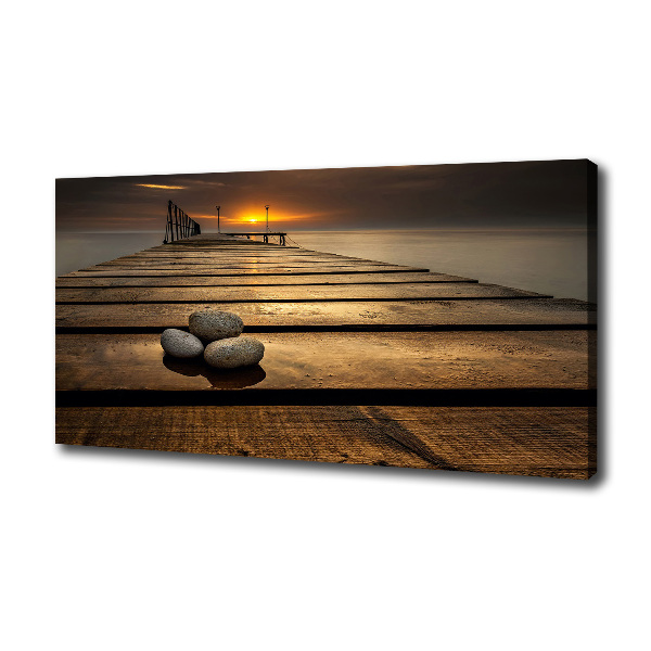 Cuadro canvas moderno de gran formato horizontal Muelle de madera