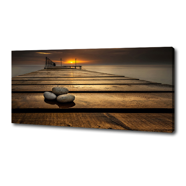 Cuadro canvas moderno de gran formato horizontal Muelle de madera