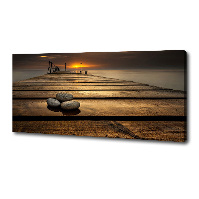 Cuadro canvas moderno de gran formato horizontal Muelle de madera