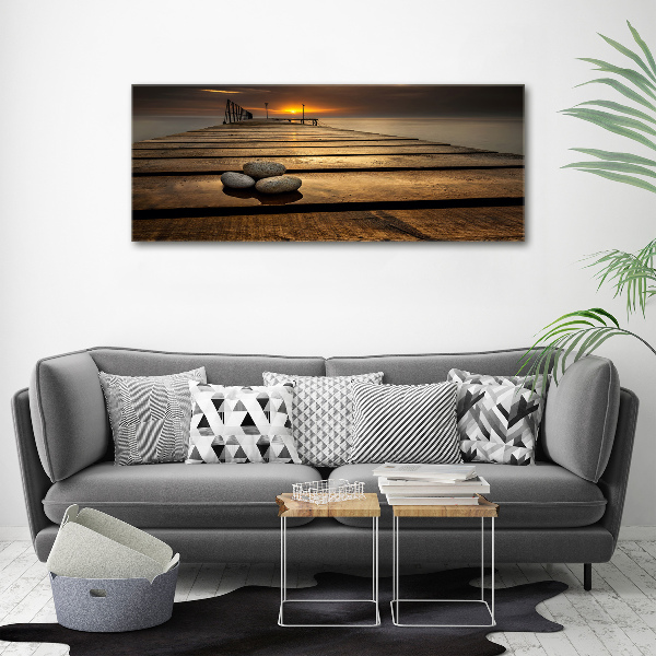 Cuadro canvas moderno de gran formato horizontal Muelle de madera