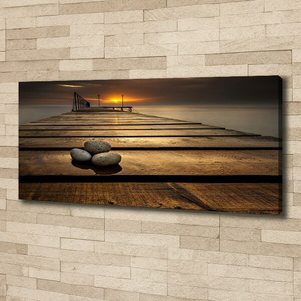 Cuadro canvas moderno de gran formato horizontal Muelle de madera