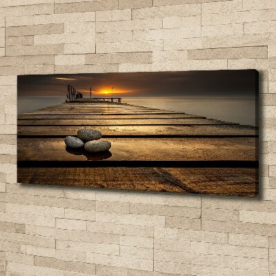 Cuadro canvas moderno de gran formato horizontal Muelle de madera