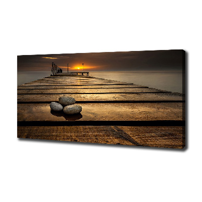 Cuadro canvas moderno de gran formato horizontal Muelle de madera