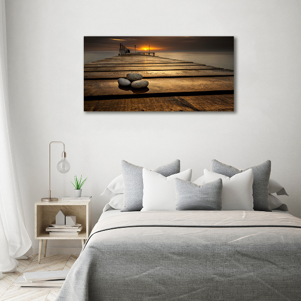 Cuadro canvas moderno de gran formato horizontal Muelle de madera