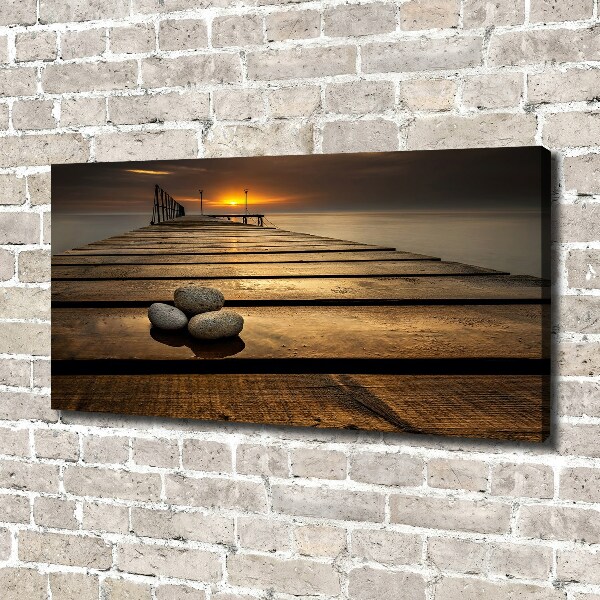 Cuadro canvas moderno de gran formato horizontal Muelle de madera