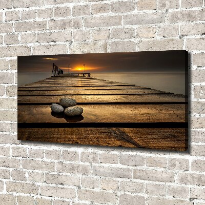 Cuadro canvas moderno de gran formato horizontal Muelle de madera