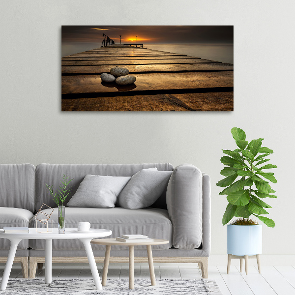 Cuadro canvas moderno de gran formato horizontal Muelle de madera