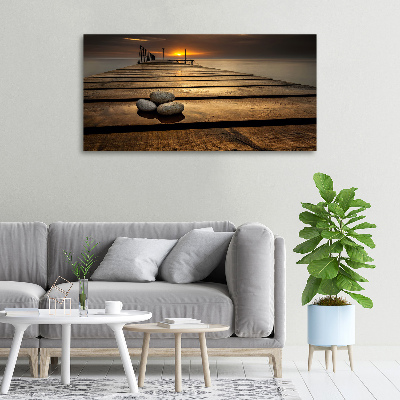 Cuadro canvas moderno de gran formato horizontal Muelle de madera