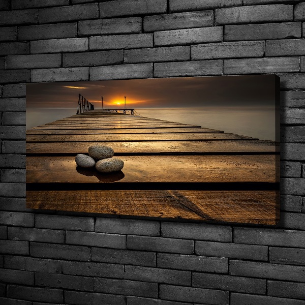 Cuadro canvas moderno de gran formato horizontal Muelle de madera