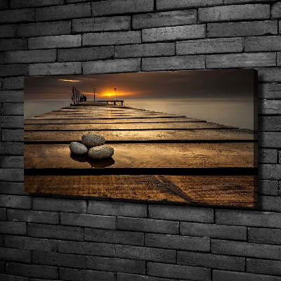 Cuadro canvas moderno de gran formato horizontal Muelle de madera