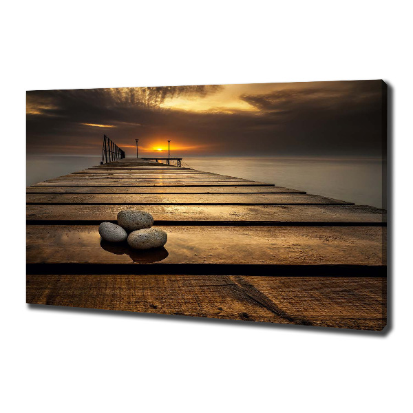 Cuadro canvas moderno de gran formato horizontal Muelle de madera