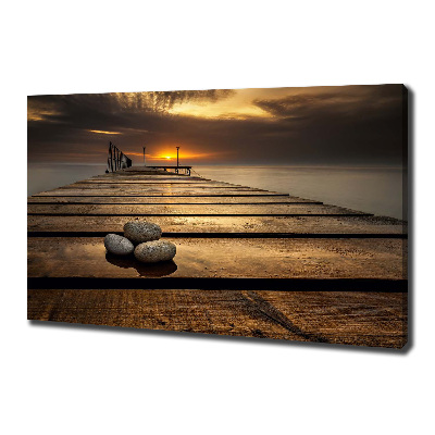 Cuadro canvas moderno de gran formato horizontal Muelle de madera