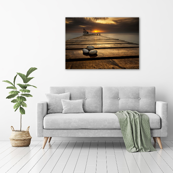 Cuadro canvas moderno de gran formato horizontal Muelle de madera