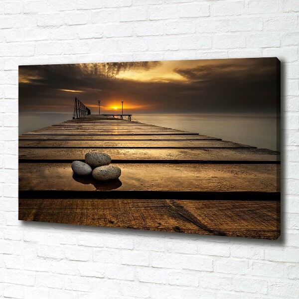 Cuadro canvas moderno de gran formato horizontal Muelle de madera