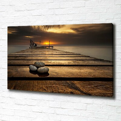 Cuadro canvas moderno de gran formato horizontal Muelle de madera