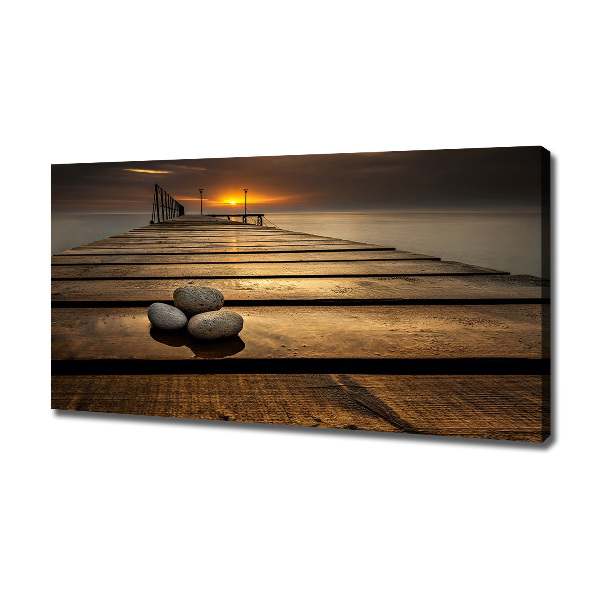 Cuadro canvas moderno de gran formato horizontal Muelle de madera