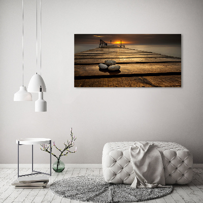 Cuadro canvas moderno de gran formato horizontal Muelle de madera