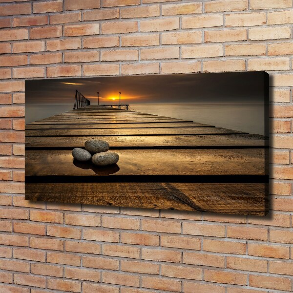 Cuadro canvas moderno de gran formato horizontal Muelle de madera