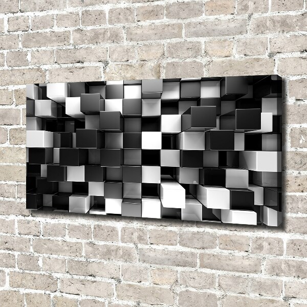 Cuadro canvas moderno de gran formato horizontal Abstracción cúbica