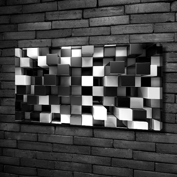 Cuadro canvas moderno de gran formato horizontal Abstracción cúbica