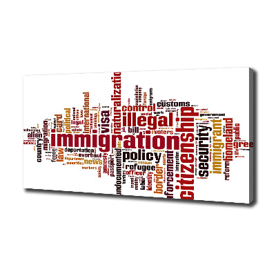 Cuadro canvas con impresión uv duradera horizontal Inmigración