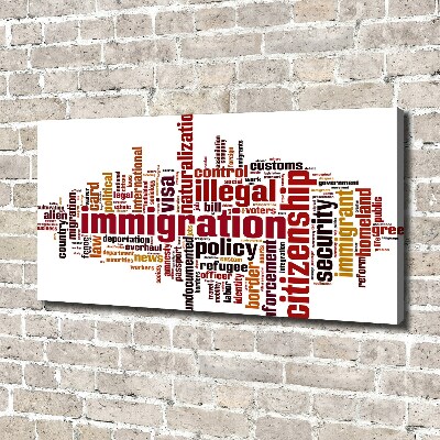 Cuadro canvas con impresión uv duradera horizontal Inmigración