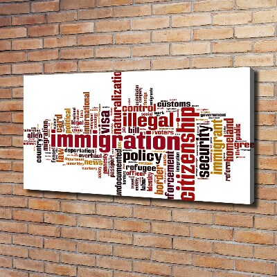 Cuadro canvas con impresión uv duradera horizontal Inmigración
