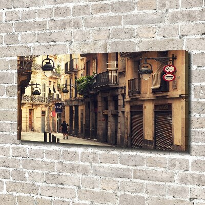 Cuadro canvas moderno de gran formato horizontal Calles de Barcelona