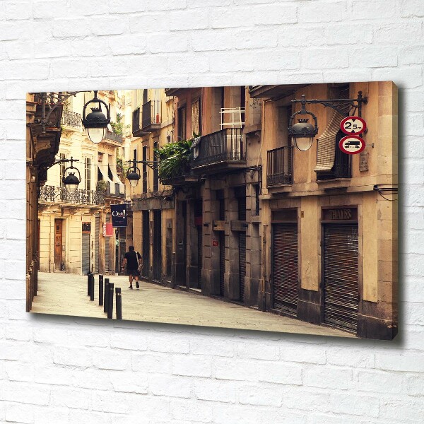 Cuadro canvas moderno de gran formato horizontal Calles de Barcelona