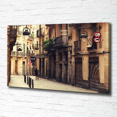 Cuadro canvas moderno de gran formato horizontal Calles de Barcelona