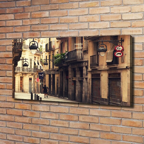 Cuadro canvas moderno de gran formato horizontal Calles de Barcelona