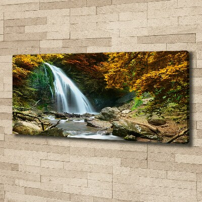 Cuadro canvas con impresión uv duradera horizontal Cascada en el bosque