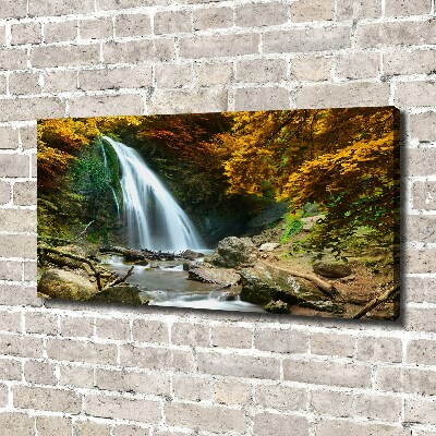Cuadro canvas con impresión uv duradera horizontal Cascada en el bosque