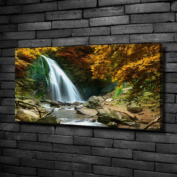 Cuadro canvas con impresión uv duradera horizontal Cascada en el bosque