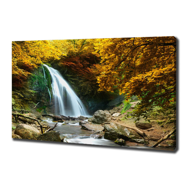Cuadro canvas con impresión uv duradera horizontal Cascada en el bosque
