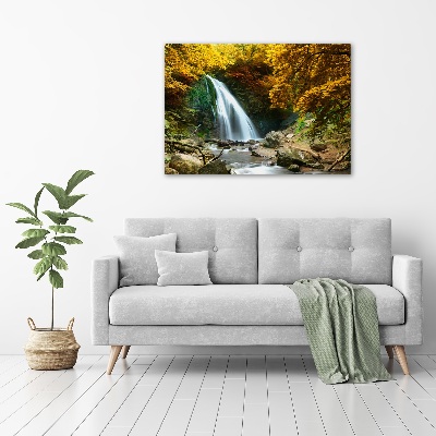 Cuadro canvas con impresión uv duradera horizontal Cascada en el bosque