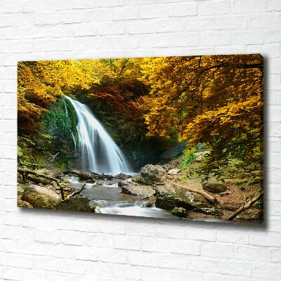 Cuadro canvas con impresión uv duradera horizontal Cascada en el bosque