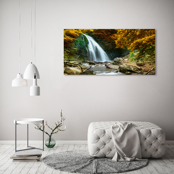 Cuadro canvas con impresión uv duradera horizontal Cascada en el bosque
