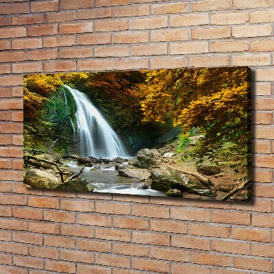 Cuadro canvas con impresión uv duradera horizontal Cascada en el bosque