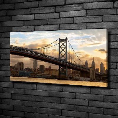 Cuadro canvas moderno de gran formato horizontal Puente de Filadelfia