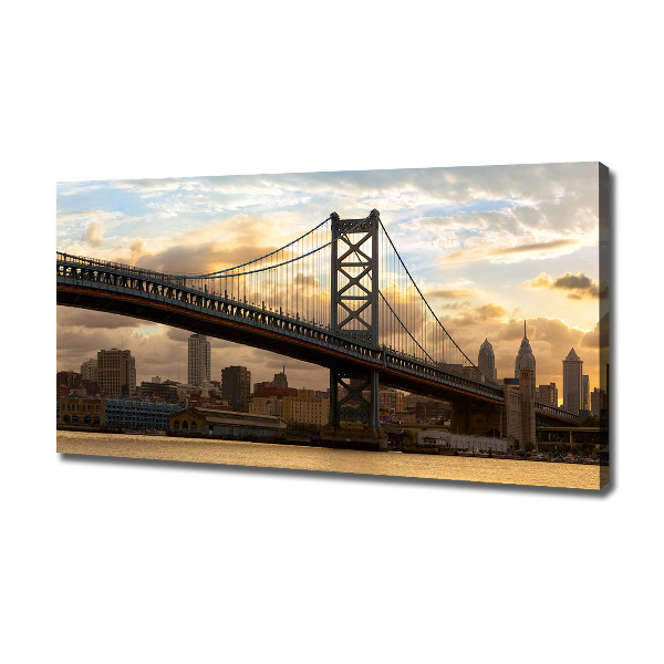 Cuadro canvas moderno de gran formato horizontal Puente de Filadelfia