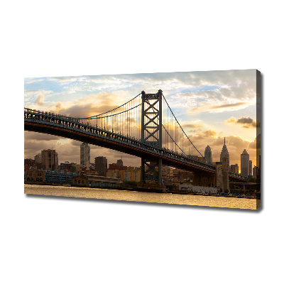 Cuadro canvas moderno de gran formato horizontal Puente de Filadelfia