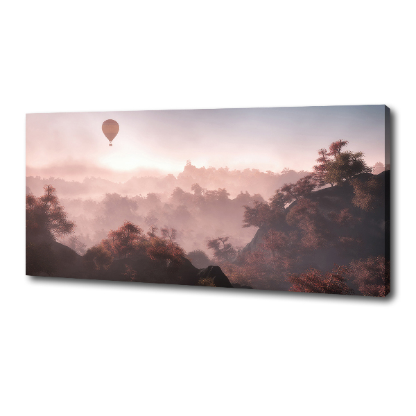 Fotocuadro en lienzo de alta calidad horizontal Globo sobre el bosque