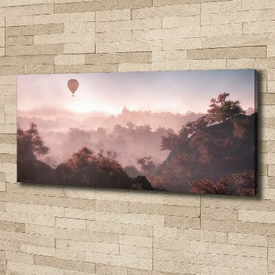 Fotocuadro en lienzo de alta calidad horizontal Globo sobre el bosque