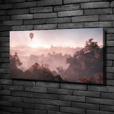Fotocuadro en lienzo de alta calidad horizontal Globo sobre el bosque