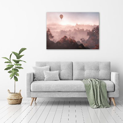 Fotocuadro en lienzo de alta calidad horizontal Globo sobre el bosque