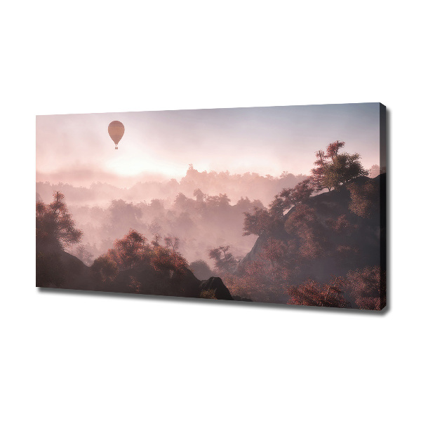 Fotocuadro en lienzo de alta calidad horizontal Globo sobre el bosque